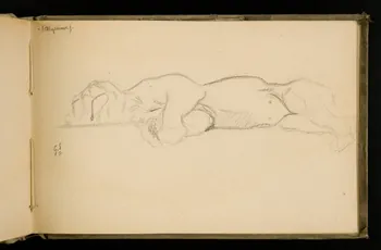 Gustave Soury carnet de dessins Etude de lion 1906 1967.116.924.8 Photo