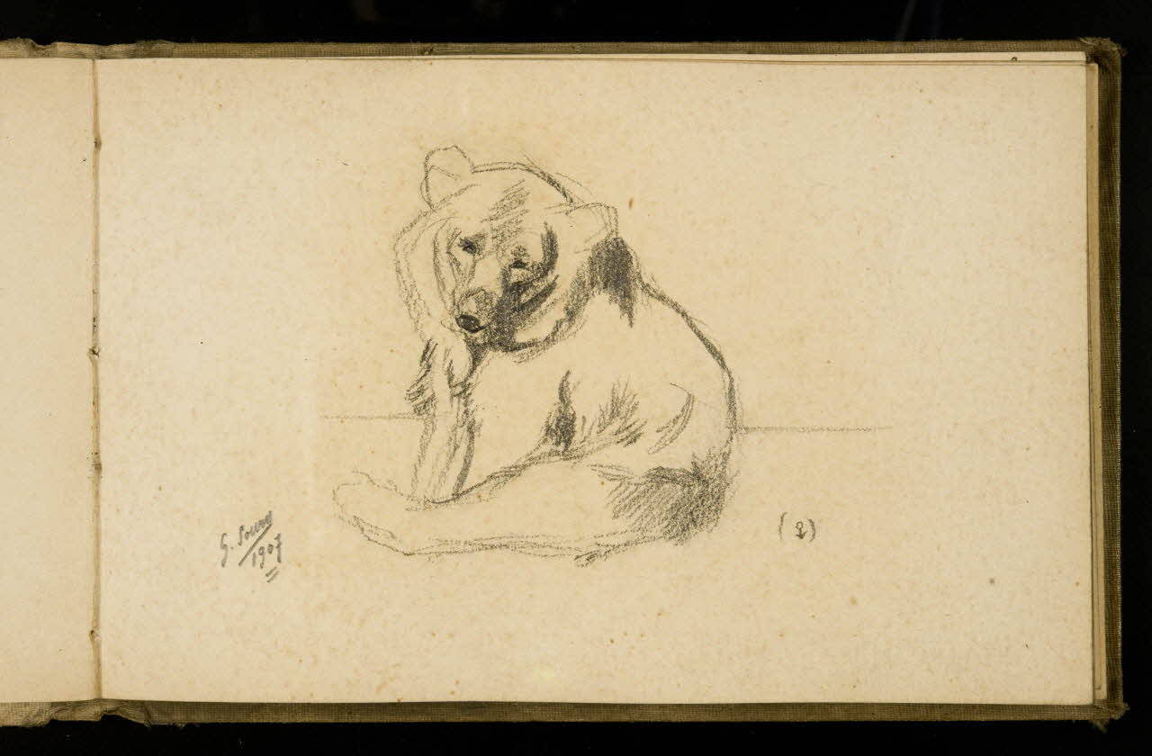 Gustave Soury carnet de dessins Etude d'ourse 1907 1967.116.925.24 Photo