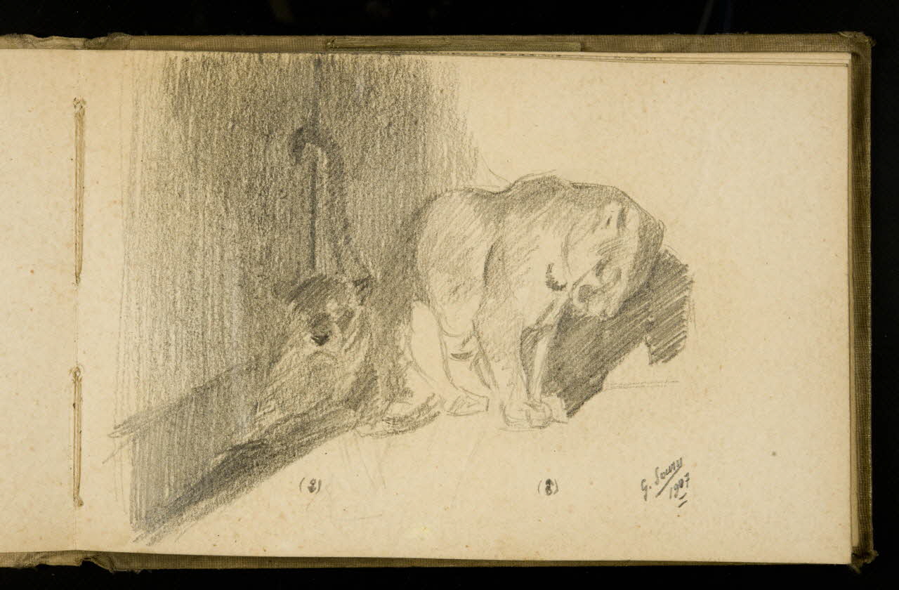 Gustave Soury carnet de dessins Couple de félins 1907 1967.116.925.31 Photo