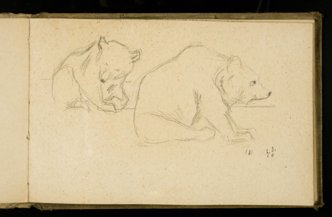 Gustave Soury carnet de dessins Deux ours 1907 1967.116.925.32 Photo