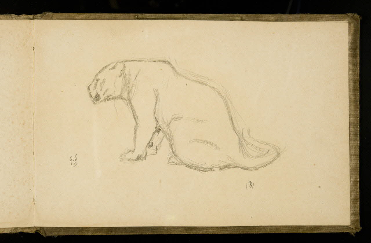 Gustave Soury carnet de dessins Etude de félin 1907 1967.116.925.38 Photo