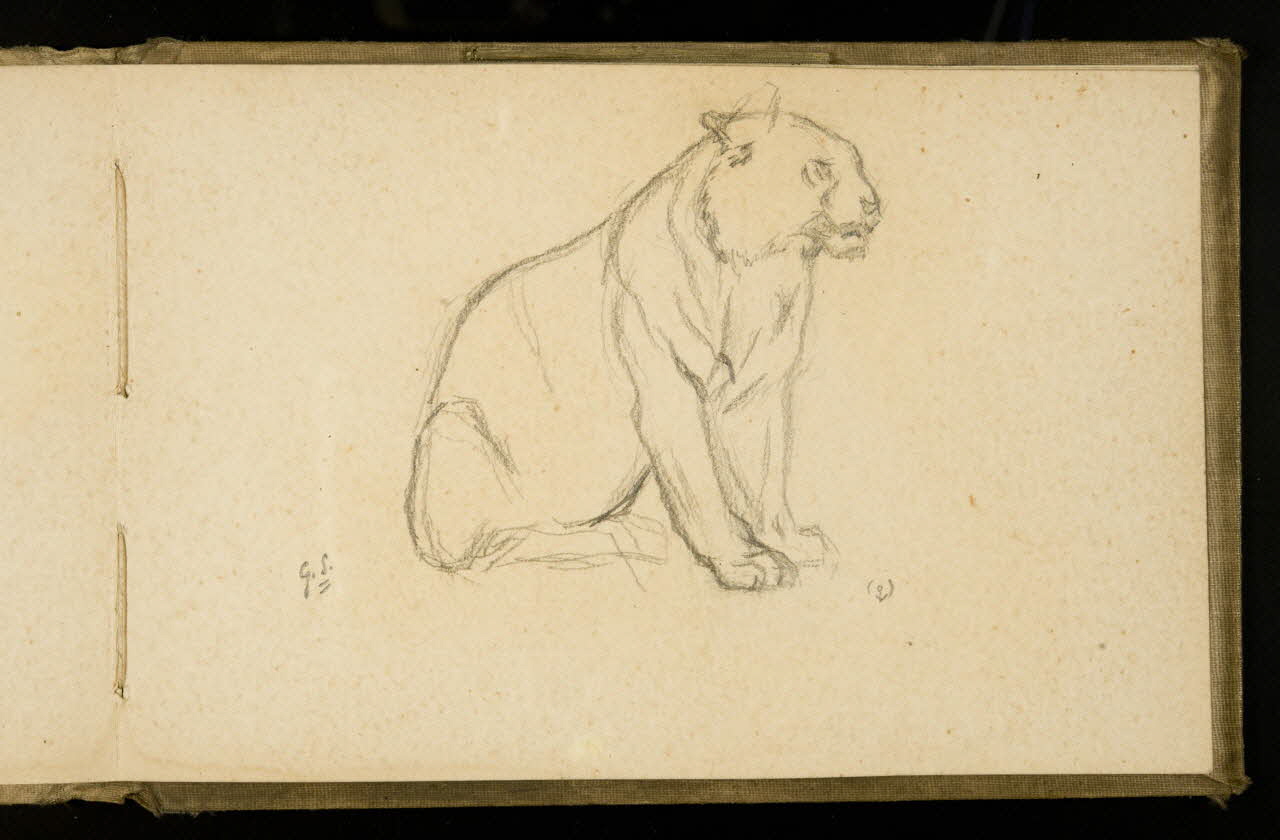 Gustave Soury carnet de dessins Etude de félin 1907 1967.116.925.39 Photo