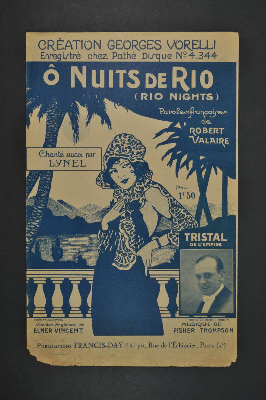 Robert Valaire ; Fisher Thompson ; Lynel ; Tristal ; Francis Day chanson petit format Île-de-France, France 1922 1965.175.63 Photo Mucem