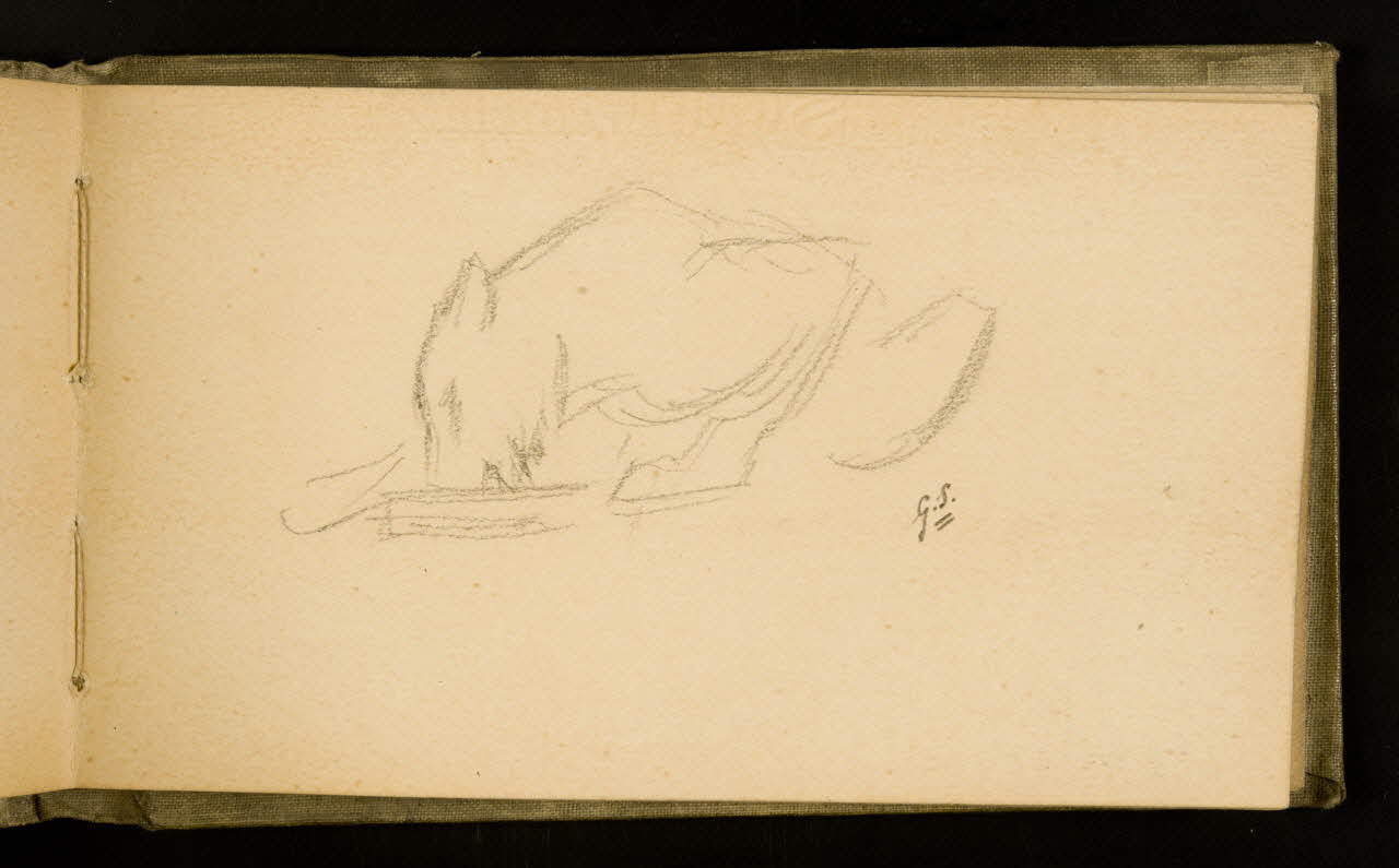 Gustave Soury carnet de dessins Etude de félin s'abreuvant 1907 1967.116.926.23 Photo
