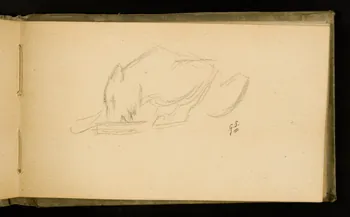 Gustave Soury carnet de dessins Etude de félin s'abreuvant 1907 1967.116.926.23 Photo