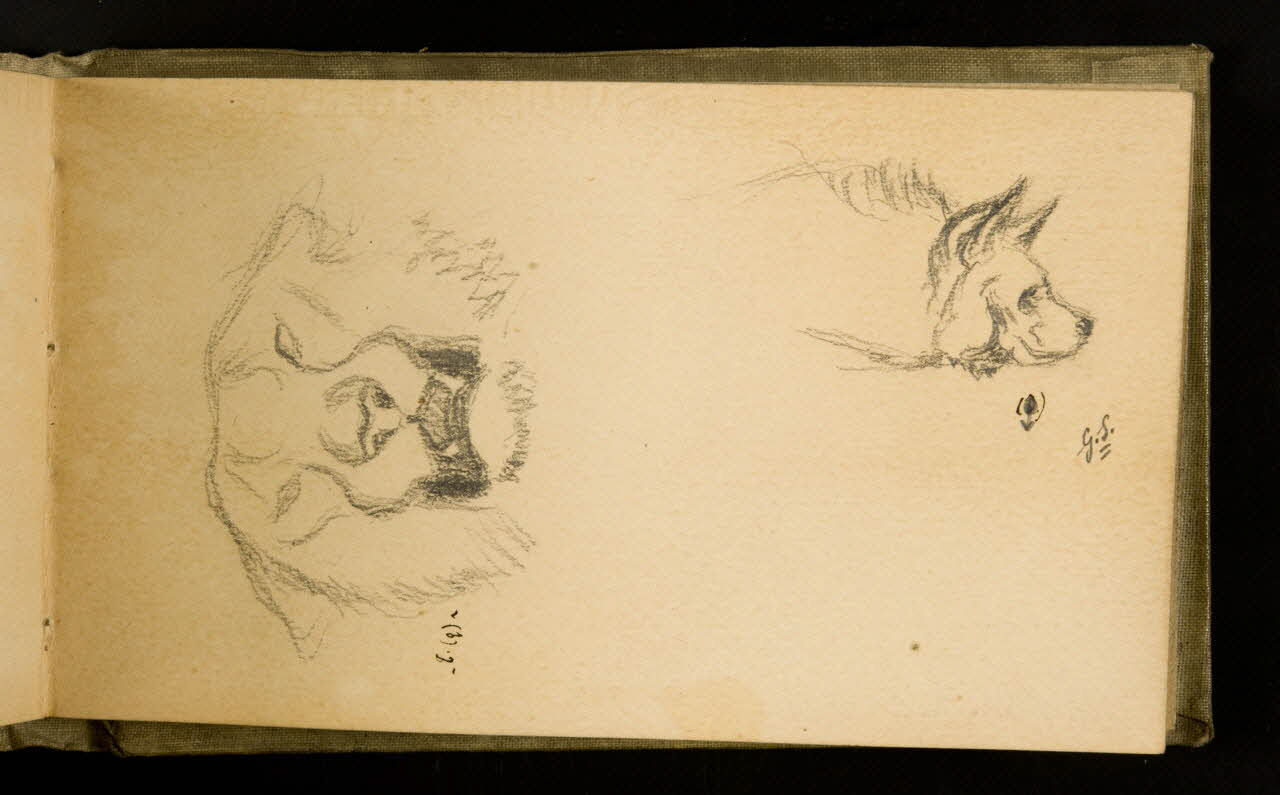 Gustave Soury carnet de dessins Lionne et hyène femelles 1907 1967.116.926.26 Photo