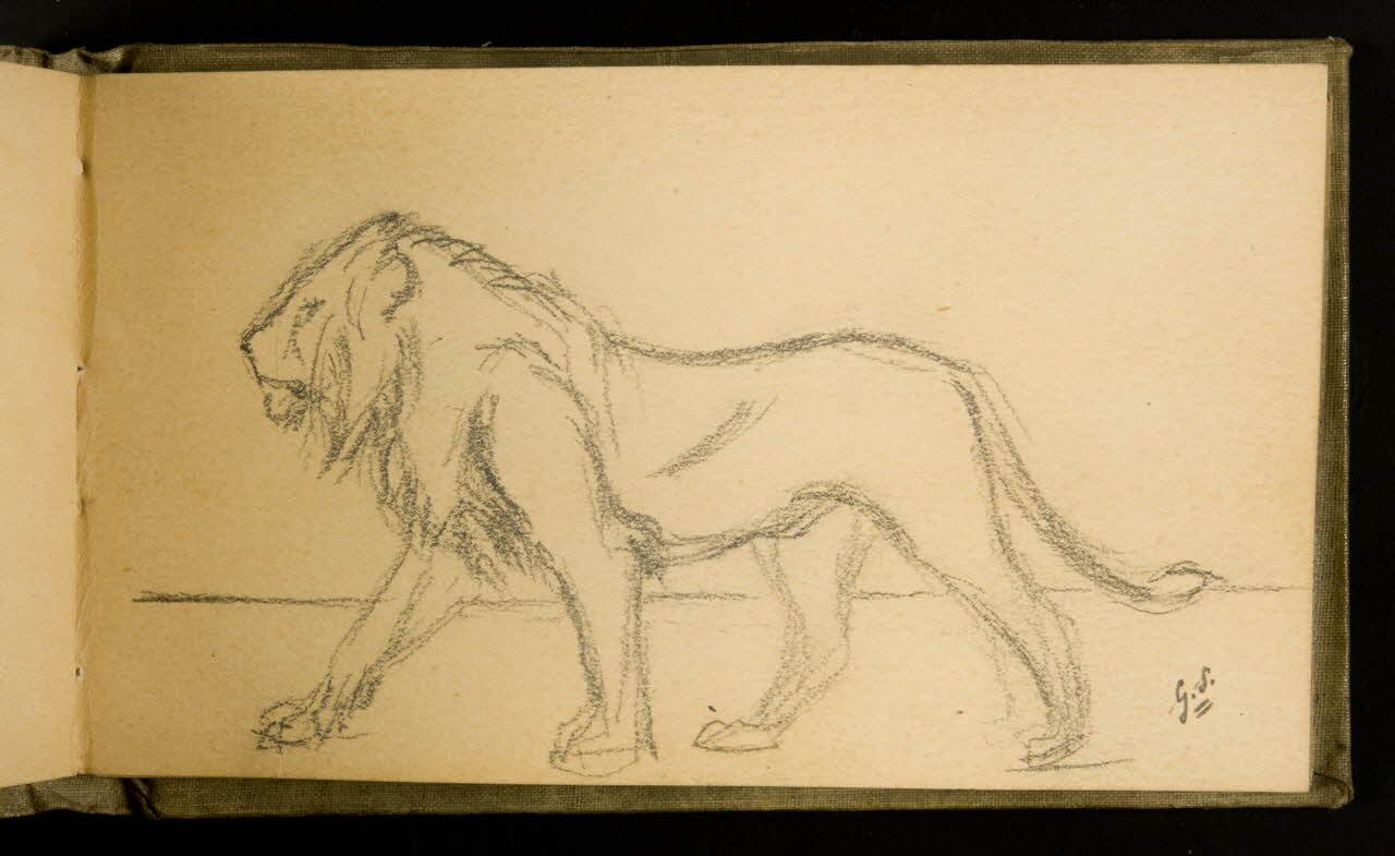 Gustave Soury carnet de dessins Etude de lion 1907 1967.116.926.27 Photo