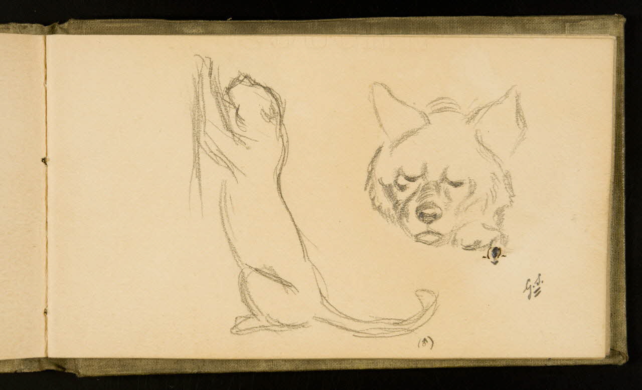 Gustave Soury carnet de dessins Félin et hyène 1907 1967.116.926.29 Photo