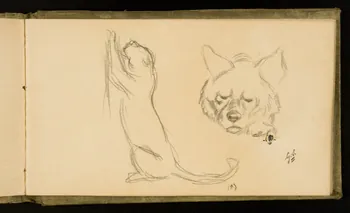 Gustave Soury carnet de dessins Félin et hyène 1907 1967.116.926.29 Photo