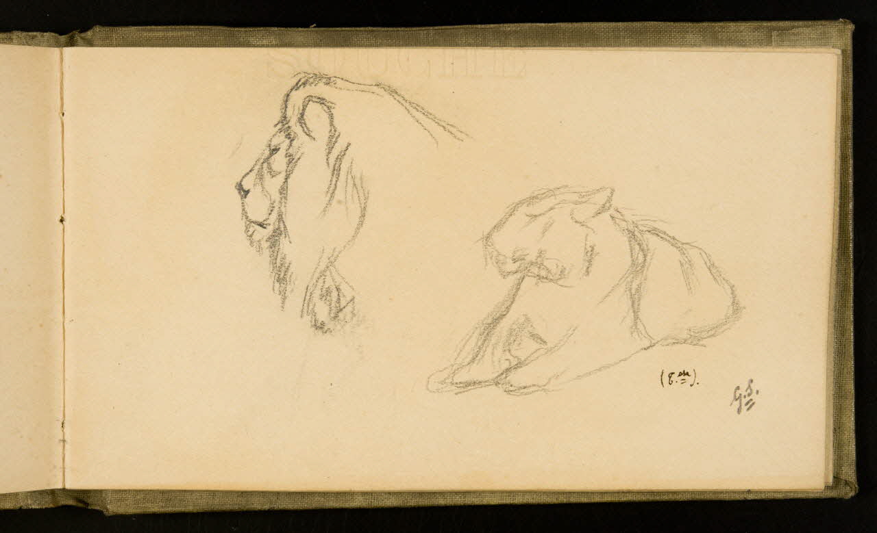 Gustave Soury carnet de dessins Lion et tigresse 1907 1967.116.926.30 Photo