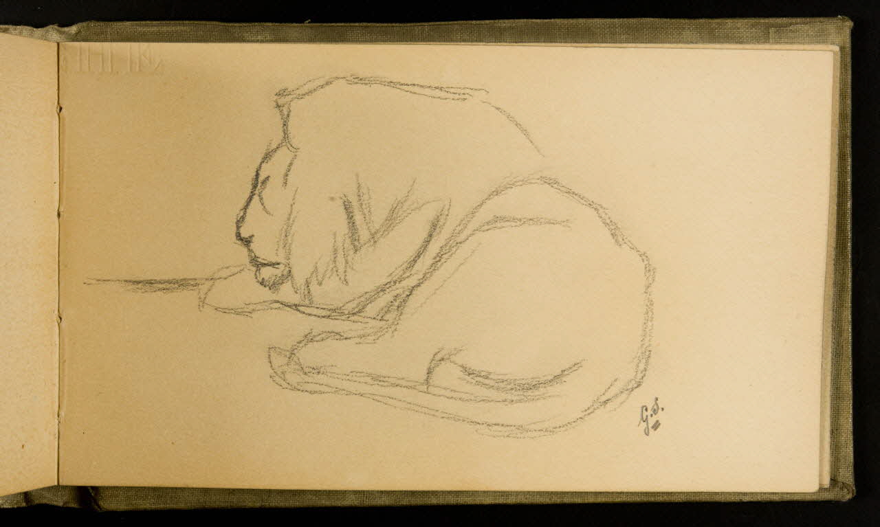 Gustave Soury carnet de dessins Etude de lion 1907 1967.116.926.32 Photo