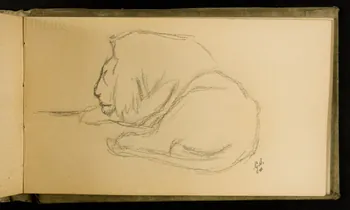 Gustave Soury carnet de dessins Etude de lion 1907 1967.116.926.32 Photo