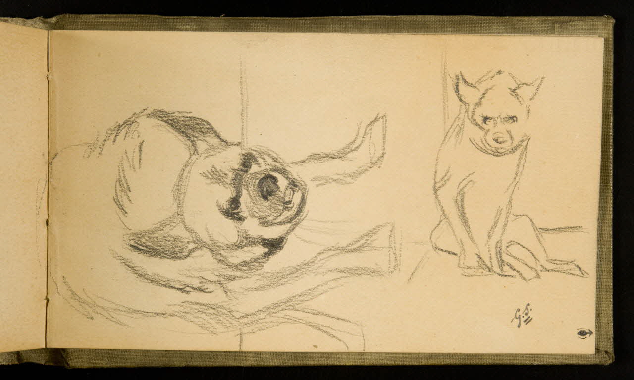 Gustave Soury carnet de dessins Etude d'hyène 1907 1967.116.926.36 Photo