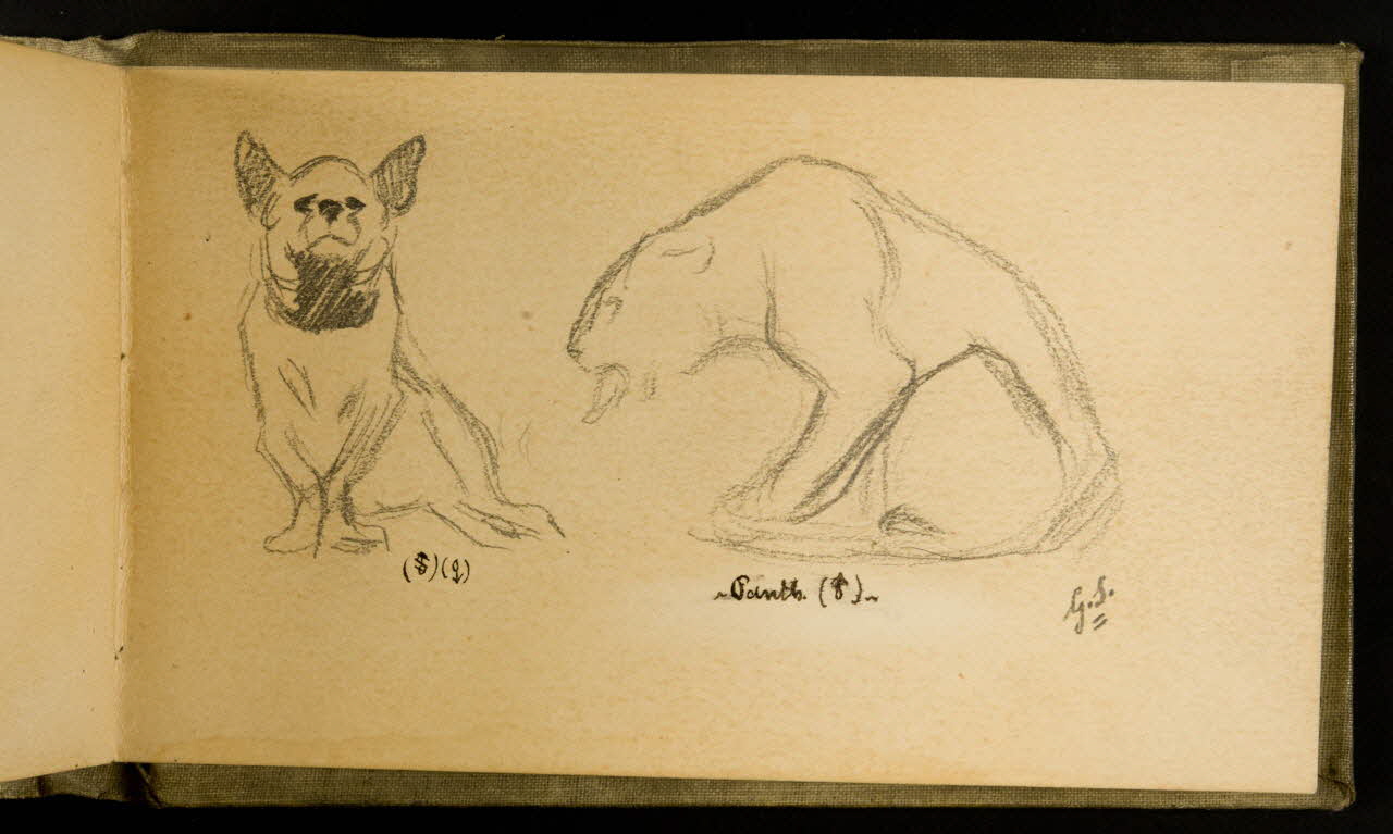 Gustave Soury carnet de dessins Hyène et panthère 1907 1967.116.926.42 Photo