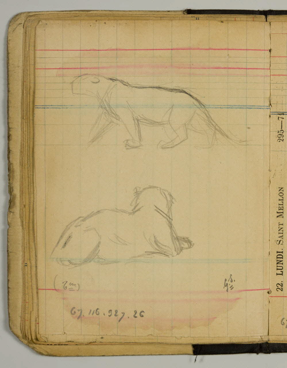 carnet de dessins Esquisse de tigresse 1967.116.927.26 Photo