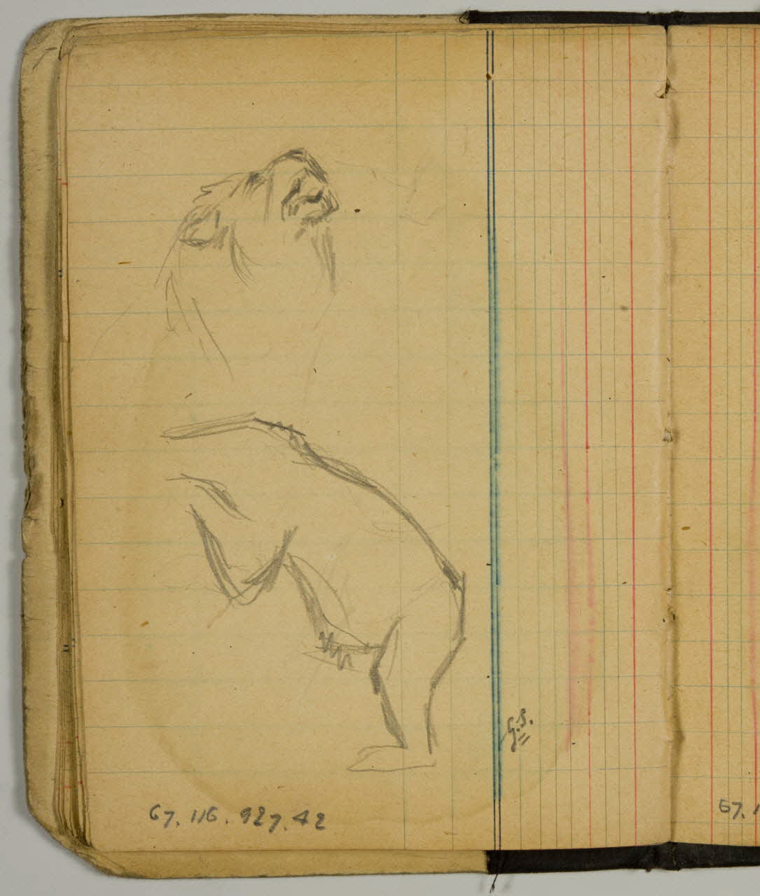 carnet de dessins Esquisse de lion 1967.116.927.42 Photo