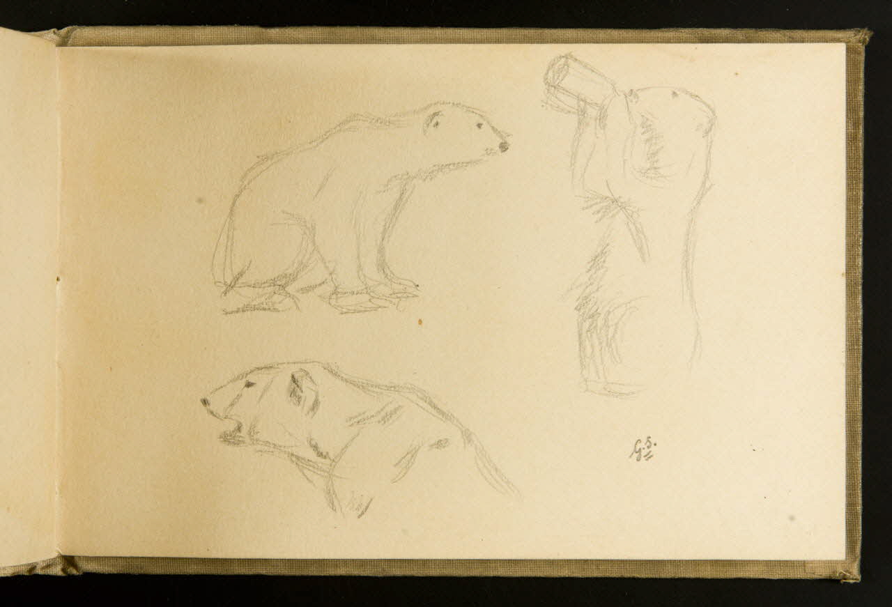 Gustave Soury carnet de dessins Esquisses d'un ours Paris 1909 1967.116.930.46 Photo