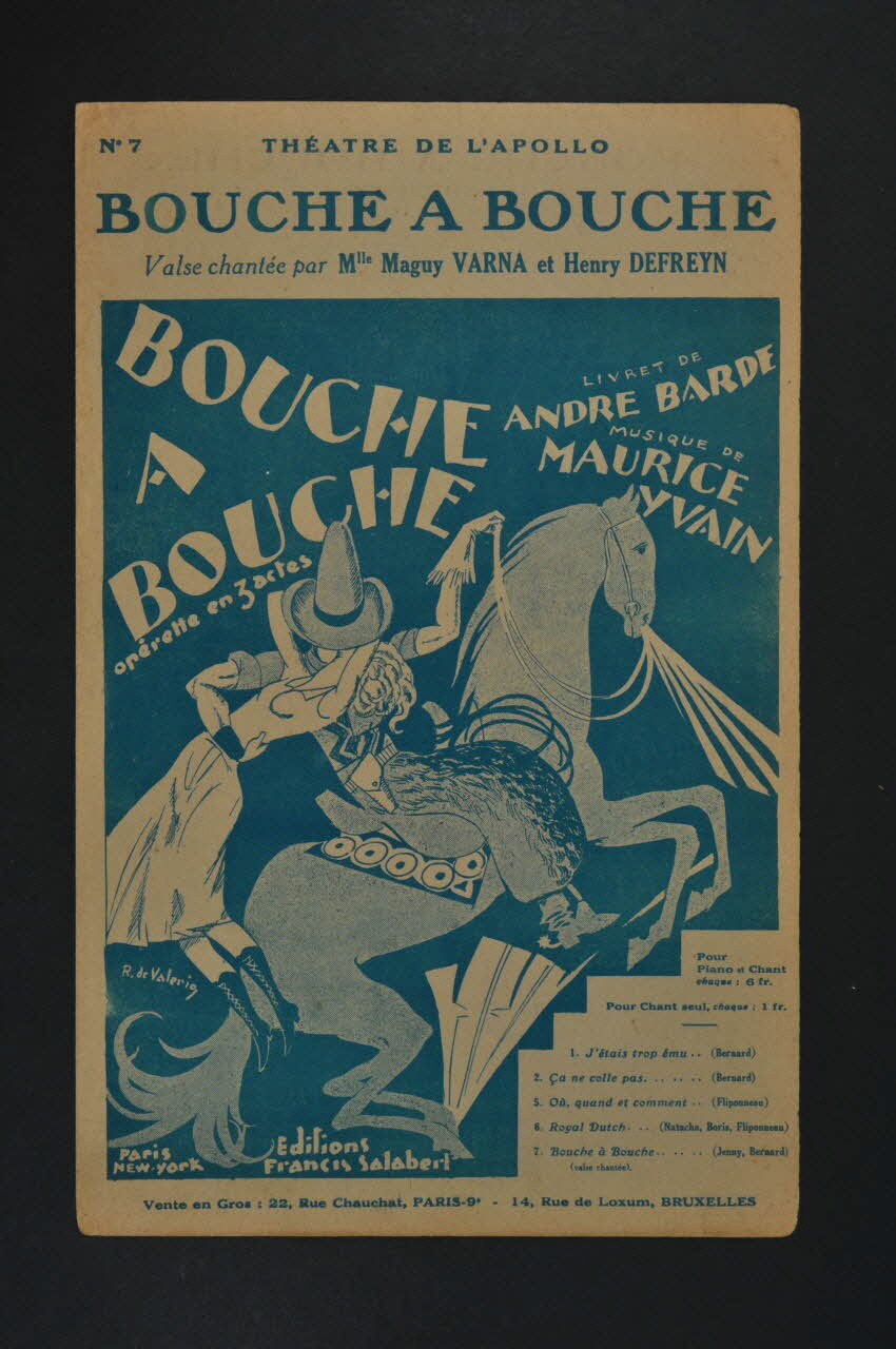 André Barde ; Maurice Yvain ; Francis F. Salabert chanson petit format Île-de-France, France 1925 1965.175.7 Photo Mucem