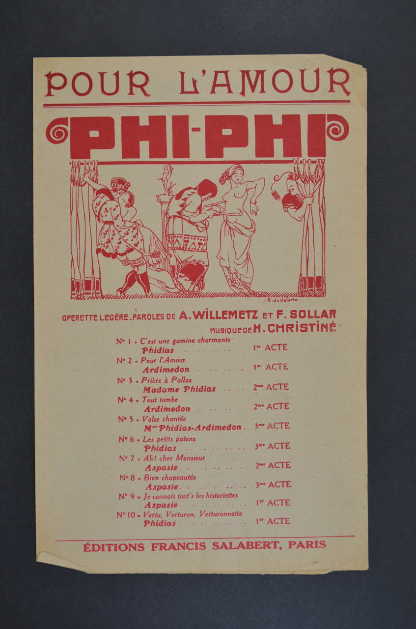 Albert Willemetz ; Henri Christiné ; Fabien Sollar ; Francis F. Salabert chanson petit format Île-de-France, France 1918 1965.175.70 Photo Mucem
