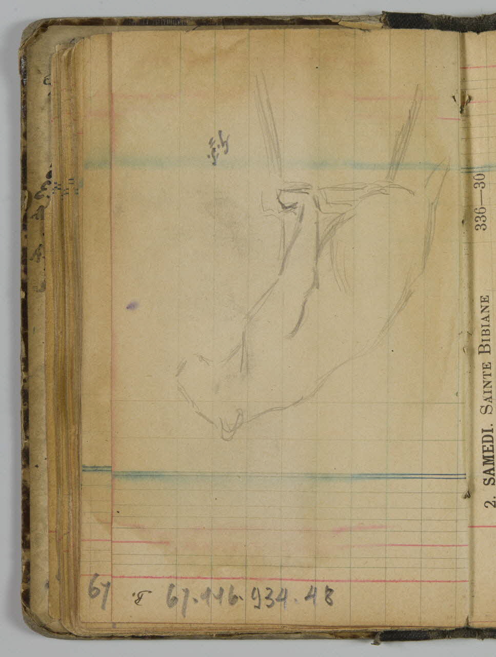 carnet de dessins Félin 1967.116.934.48 Photo