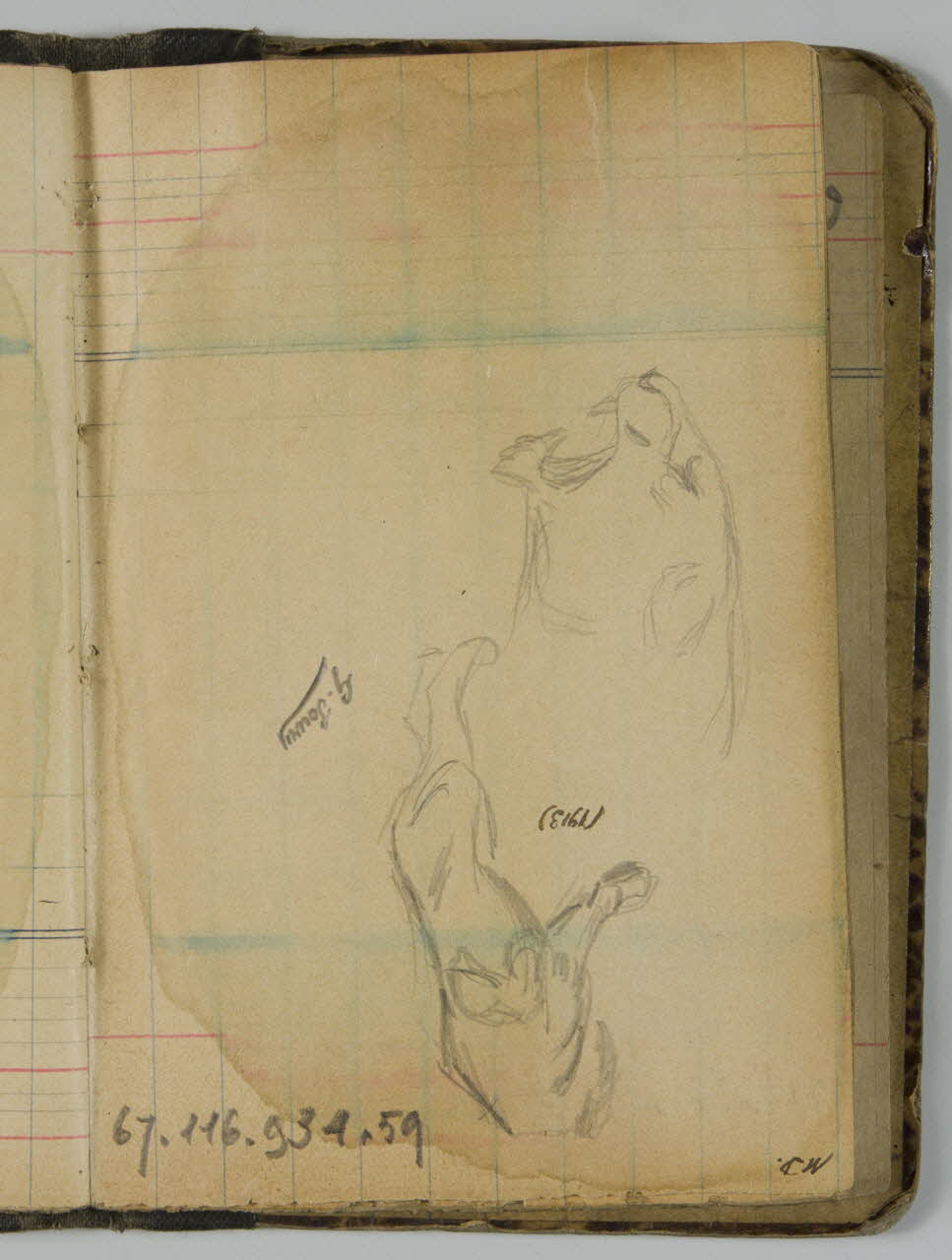Gustave Soury ensemble (2) carnet de dessins Paris 1913 1967.116.934.59 Photo