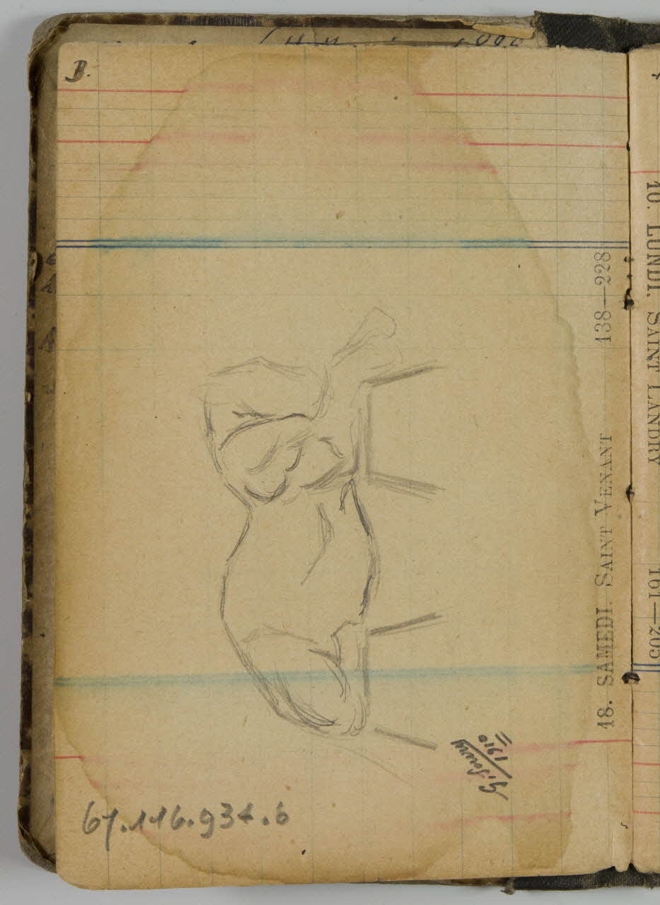 carnet de dessins Félin 1967.116.934.6 Photo
