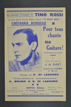 C. Bruno ; E Di Lazzaro ; André de Badet ; Tino Rossi ; Smyth chanson petit format Île-de-France, France 1936 1966.190.148  Photo Mucem