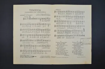 André de Badet ; Lola Casteguaro ; Tino Rossi ; Editions Musicales Sam-Fox; chanson petit format Paris 9ème 1936 1966.190.149 Photo Mucem
