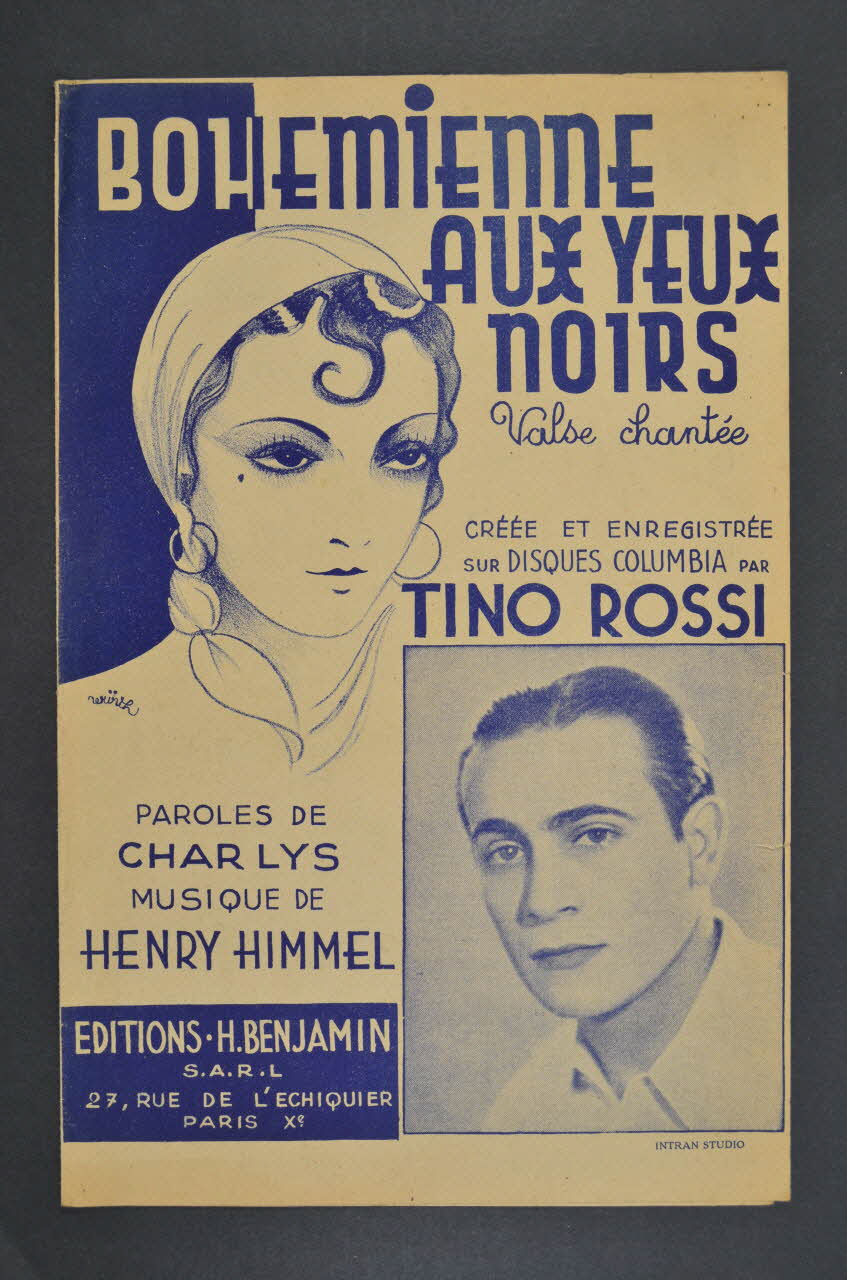 Charlys ; Henry Himmel ; Tino Rossi ; H. Benjamin chanson petit format Paris 10ème 1937 1966.190.150 Photo Mucem