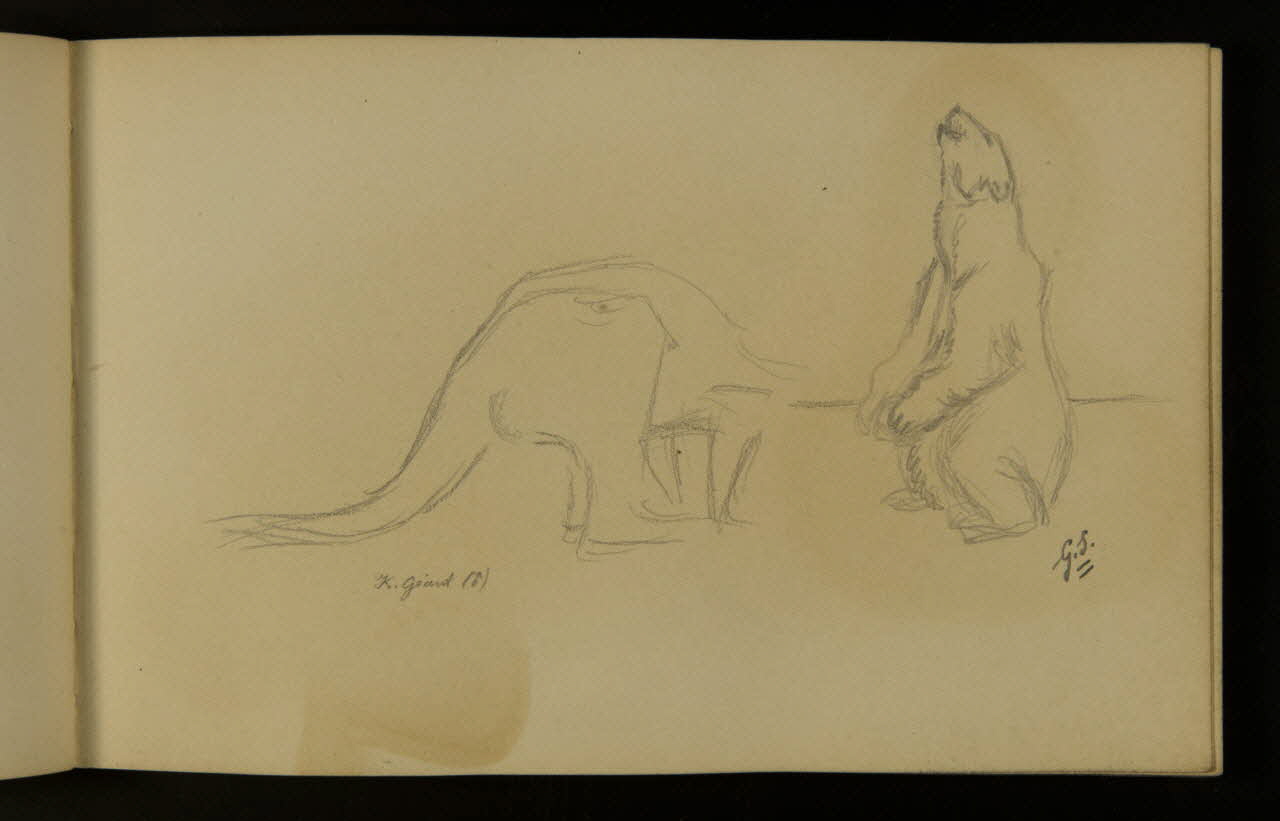 carnet de dessins Kangourou et ours 1967.116.937.15 Photo
