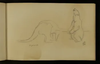 carnet de dessins Kangourou et ours 1967.116.937.15  Photo