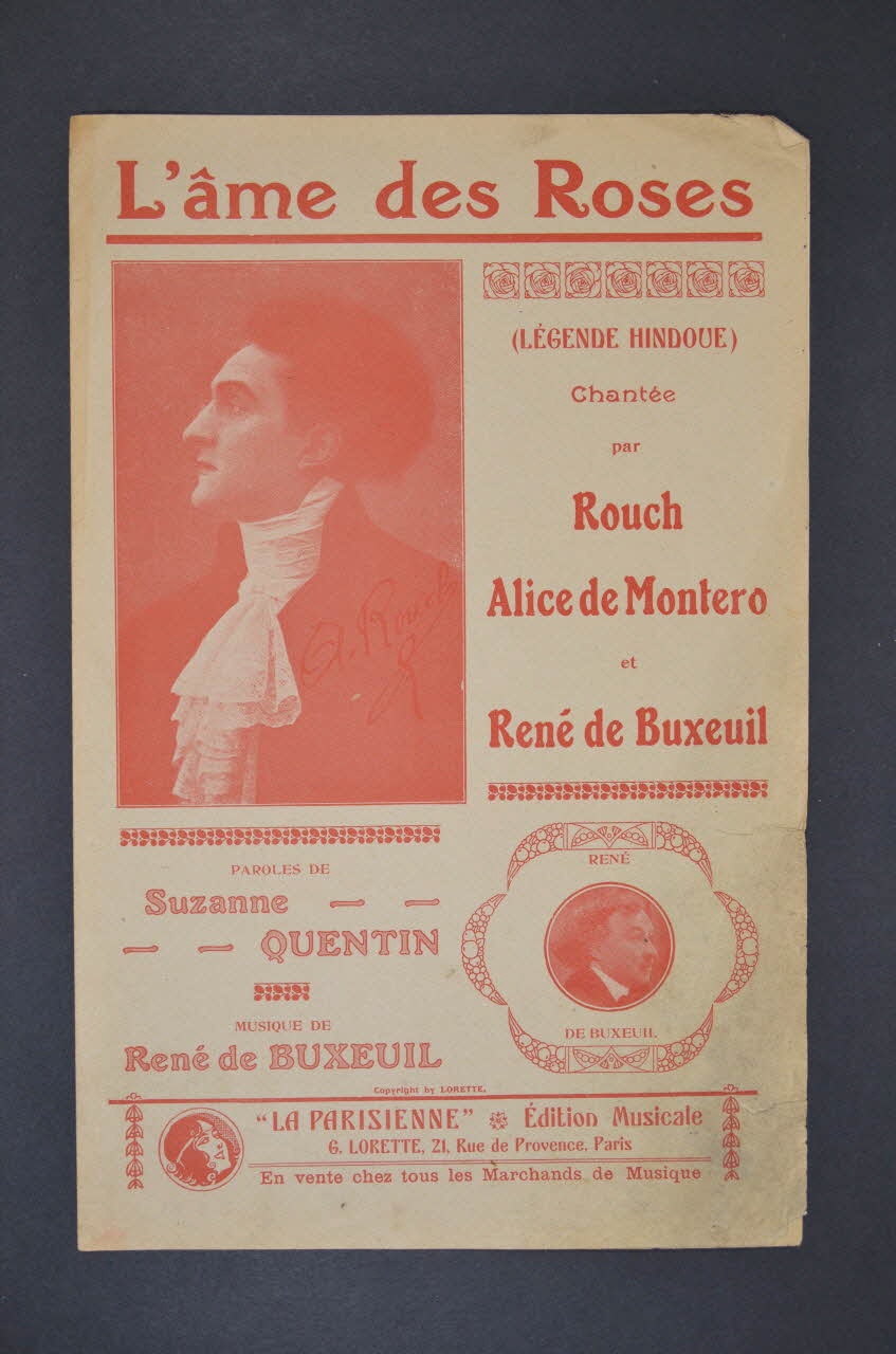 Suzanne Quentin ; René De Buxeuil ; Alice De Montero ; Rouch ; La Parisienne, Edition Musicale; chanson petit format Île-de-France, France 1924 1965.175.78 Photo Mucem