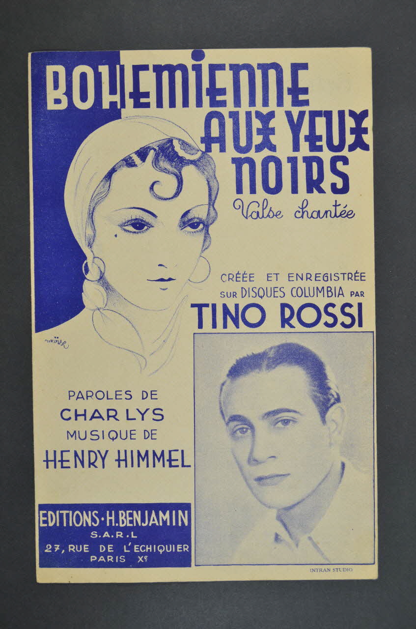 Charlys ; Henry Himmel ; Tino Rossi ; H. Benjamin chanson petit format Paris 10ème 1937 1966.190.151 Photo Mucem