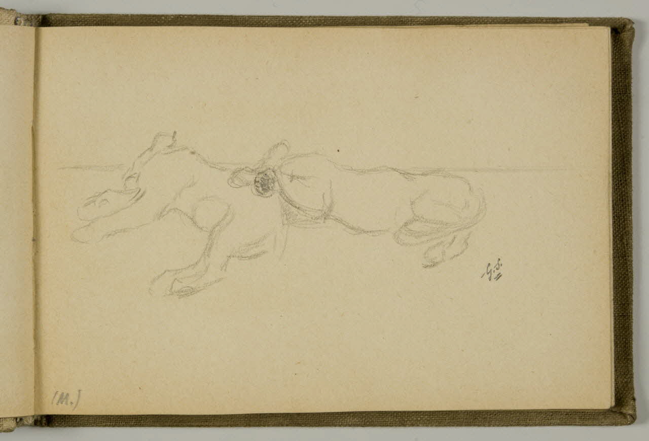Gustave Soury carnet de dessins Etude de couple de lionceaux couchés Paris 1919 1967.116.938.10 Photo