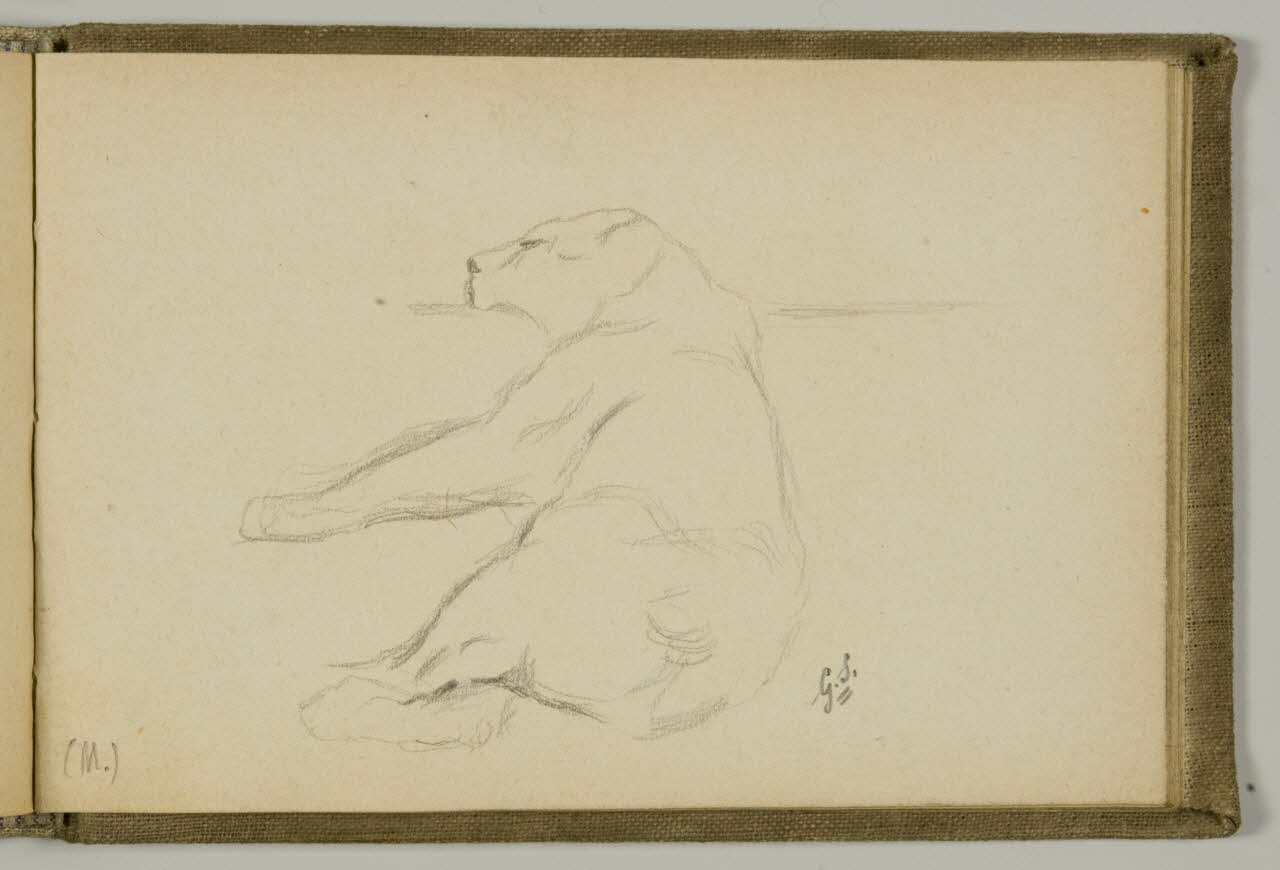 Gustave Soury carnet de dessins Etude de félin couché Paris 1919 1967.116.938.35 Photo