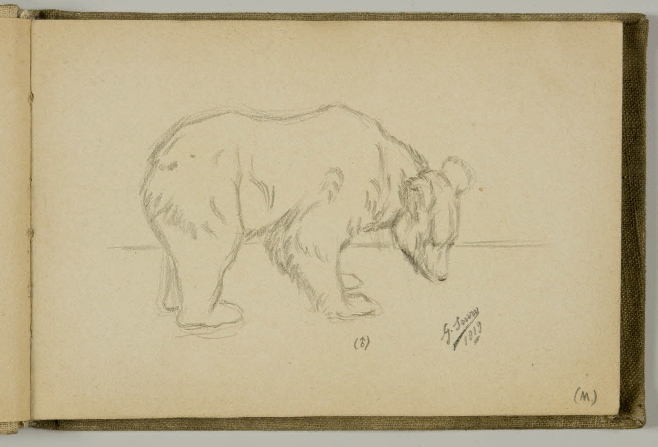 carnet de dessins Etude d'oursons 1967.116.939.1.2 Photo