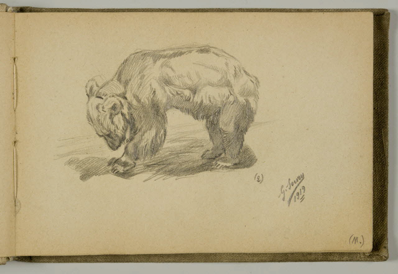 carnet de dessins Etude d'oursons 1967.116.939.2 Photo