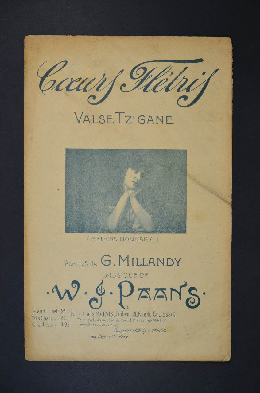 Georges Millandy ; W.J. Paans ; Leona Molinary ; Louis Marvis chanson petit format Île-de-France, France 1909 1965.175.81 Photo Mucem