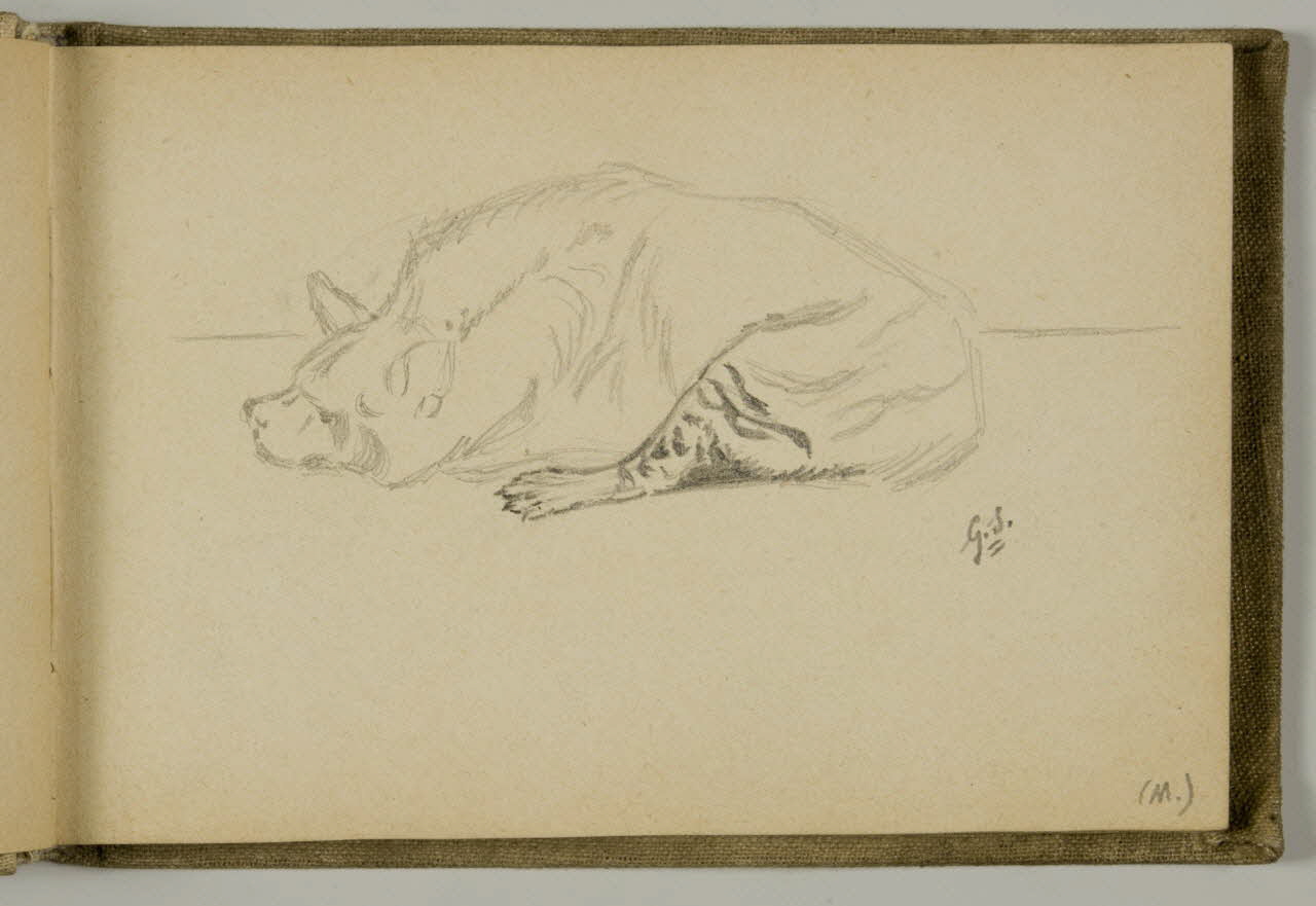carnet de dessins Etude de hyène allongée 1967.116.939.6 Photo