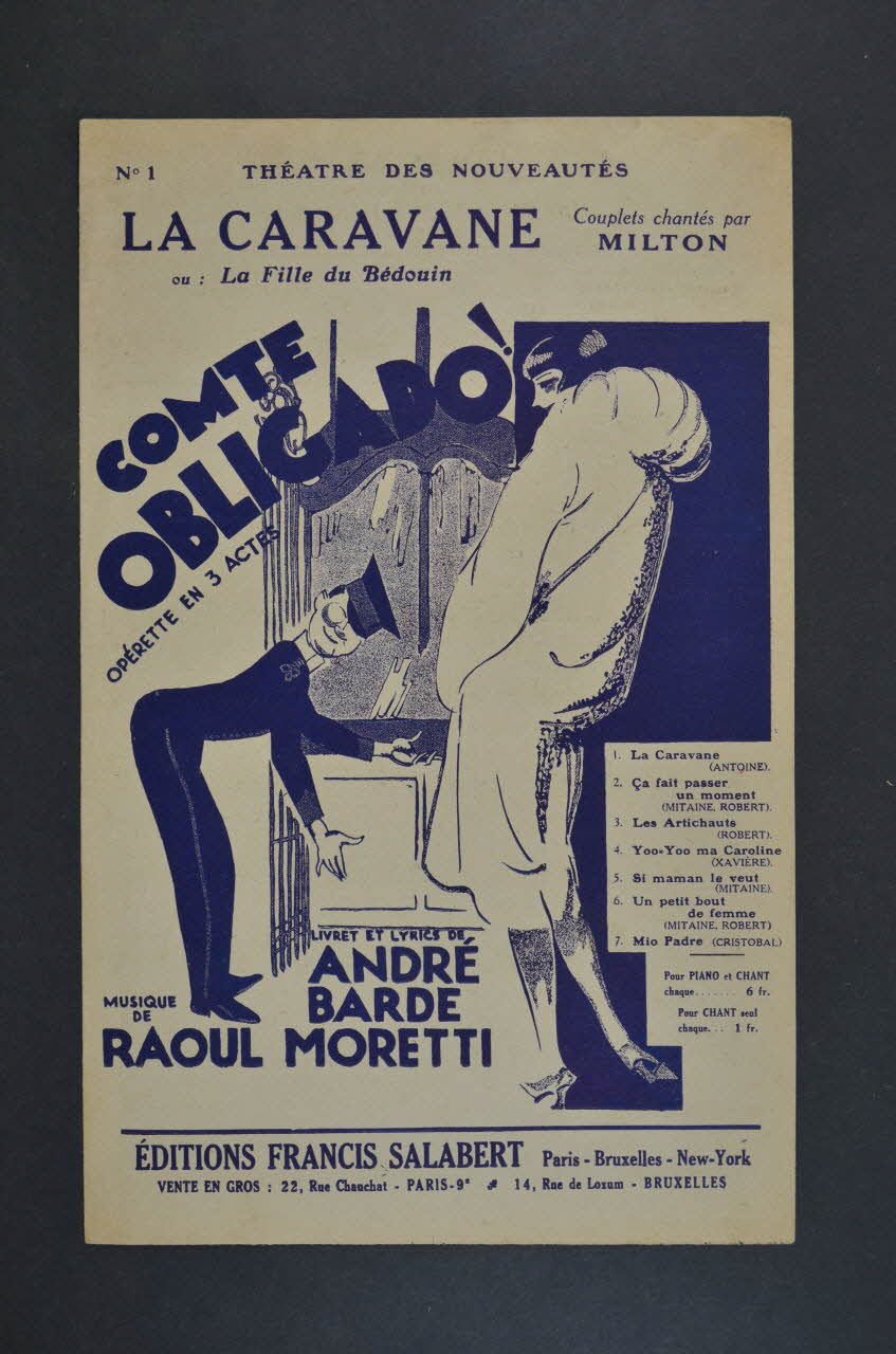 André Barde ; Raoul Moretti ; Georges Milton ; Francis F. Salabert chanson petit format Île-de-France, France 1927 1965.175.87 Photo Mucem