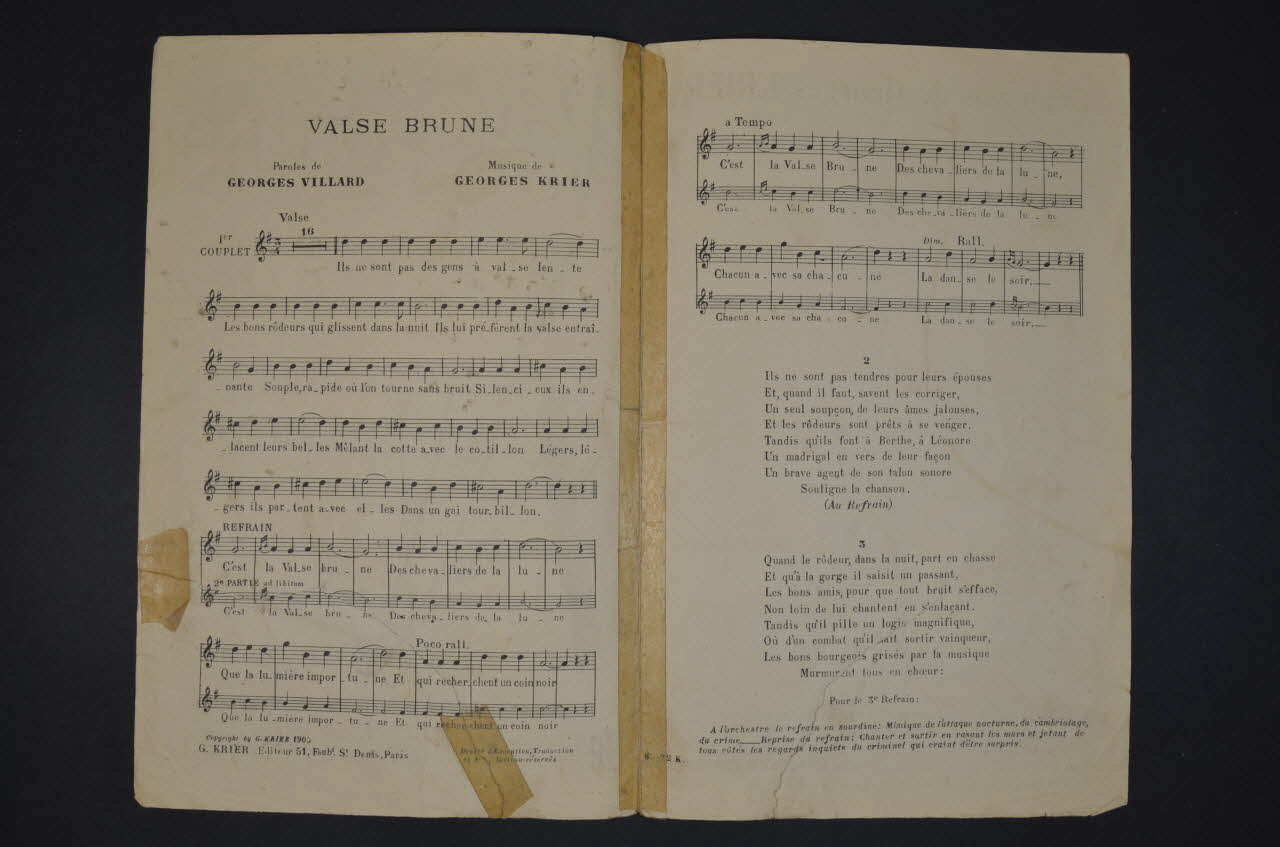 Georges Villard ; Georges Krier chanson petit format Île-de-France, France 1900 1966.190.163  Photo Mucem
