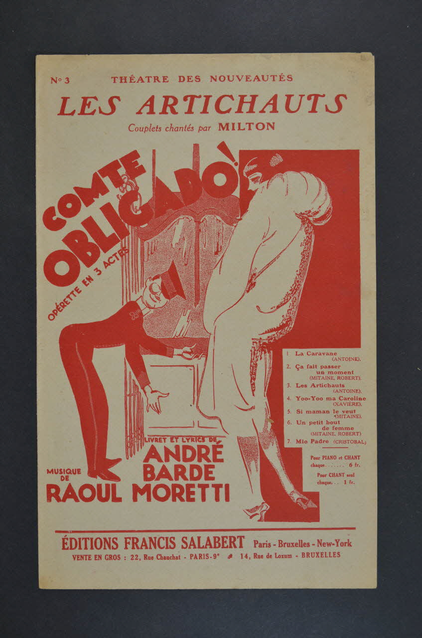 André Barde ; Raoul Moretti ; Georges Milton ; Francis F. Salabert chanson petit format Île-de-France, France 1927 1965.175.88 Photo Mucem