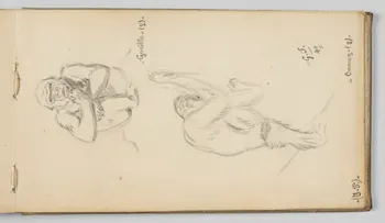Gustave Soury carnet de dessins Etudes de gorille et d'orang-outang Paris 1940 1967.116.945.45  Photo