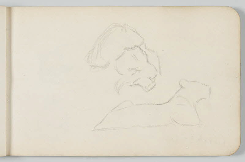 carnet de dessins Esquisse de lion et lionne 1967.116.948.7 Photo