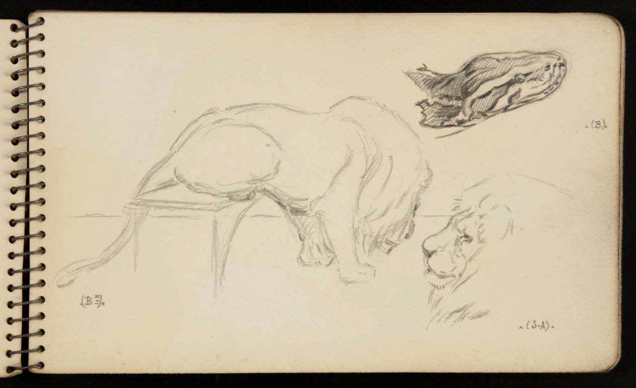 carnet de dessins Lion et tête de serpent 1967.116.950.3 Photo
