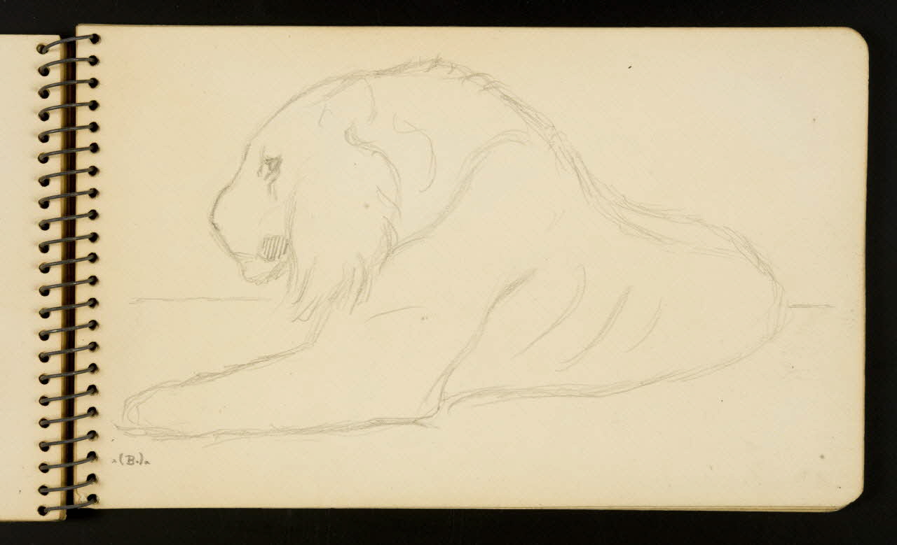 Gustave Soury carnet de dessins Lion Ile-de-France, France 1954-1955 1967.116.951.20 Photo