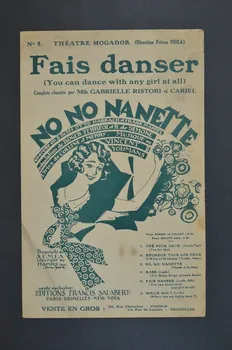 Roger Ferréol ; Vincent Youmans ; Robert De Simone ; Salabert chanson petit format Île-de-France, France 1926 1965.175.96  Photo Mucem