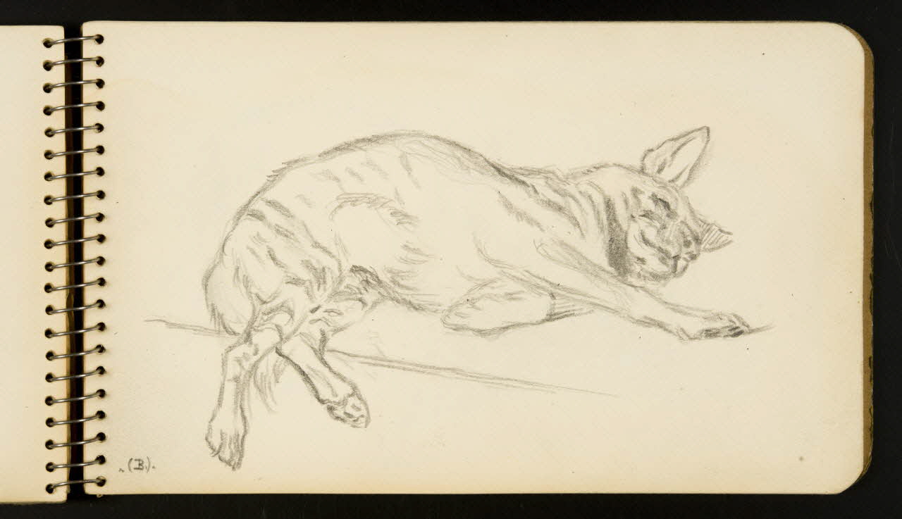 carnet de dessins Chien couché 1967.116.954.28 Photo