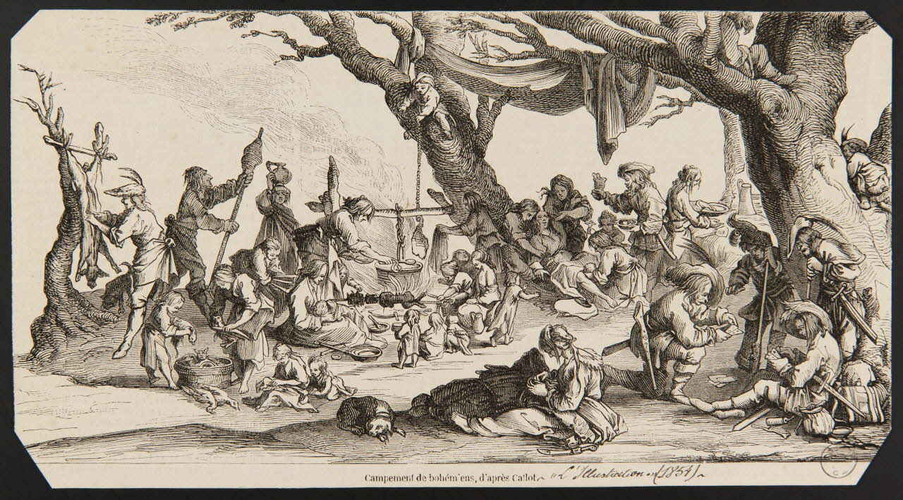 estampe Gravure d'après Jacques Callot "Campement de bohémiens" 1967.116.96 Photo