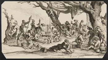 estampe Gravure d'après Jacques Callot "Campement de bohémiens" 1967.116.96  Photo
